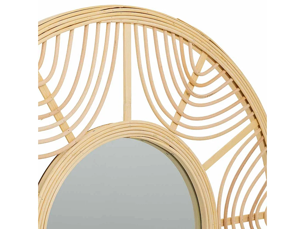 Specchio in rattan e bambù marrone d55,5x2h