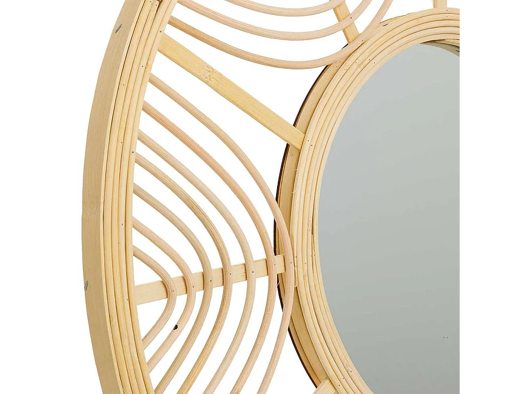 Specchio in rattan e bambù marrone d55,5x2h