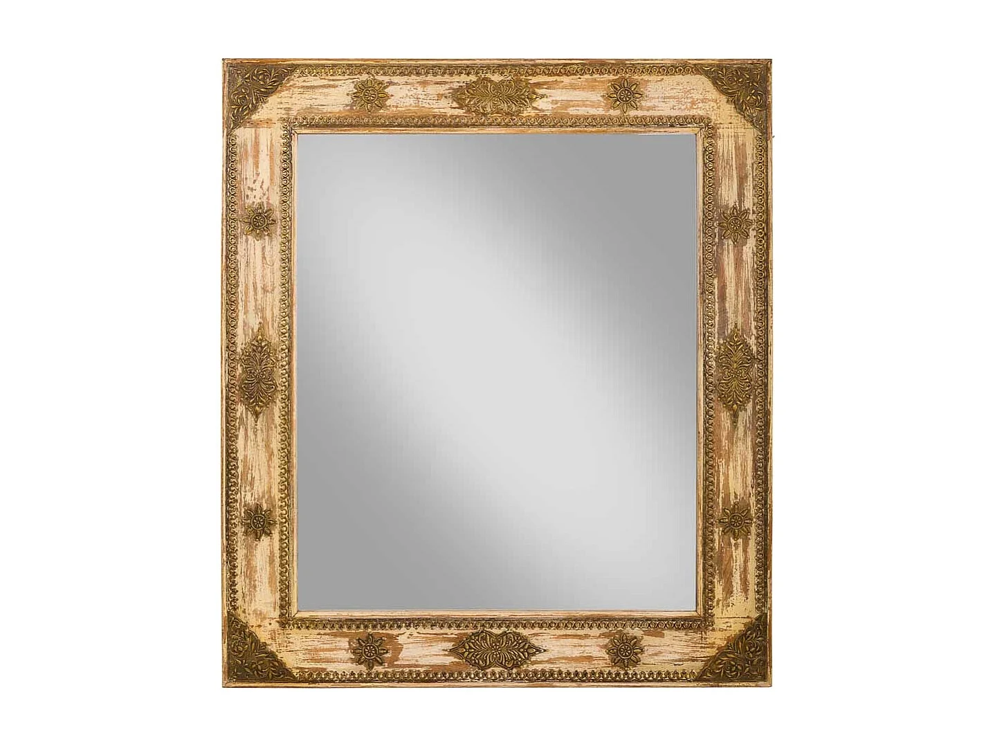 Espelho de madeira marrom 109x3x125