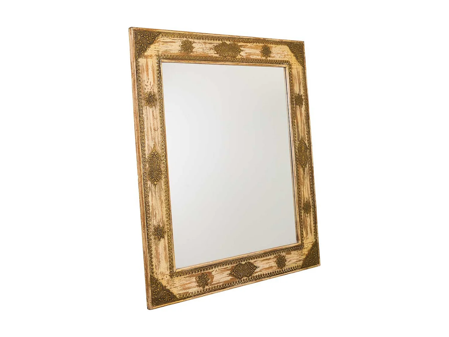 Brauner Holzspiegel 109x3x125h cm