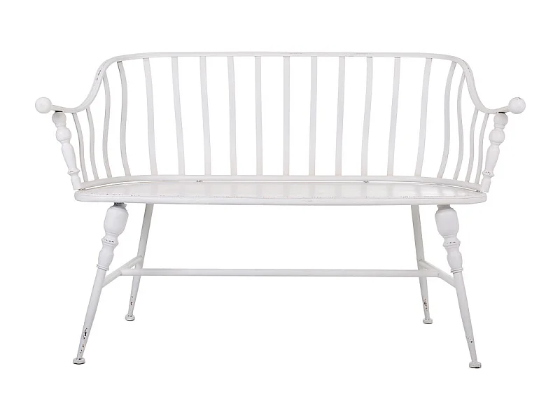 Banc en métal blanc 128x53x86h
