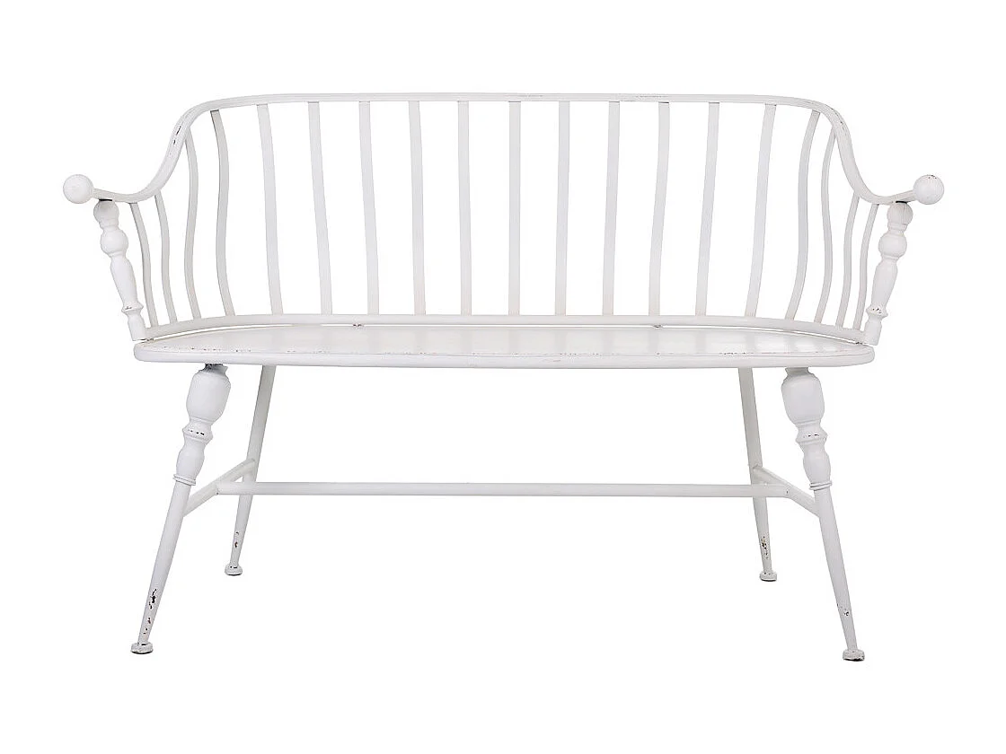 Banc en métal blanc 128x53x86h