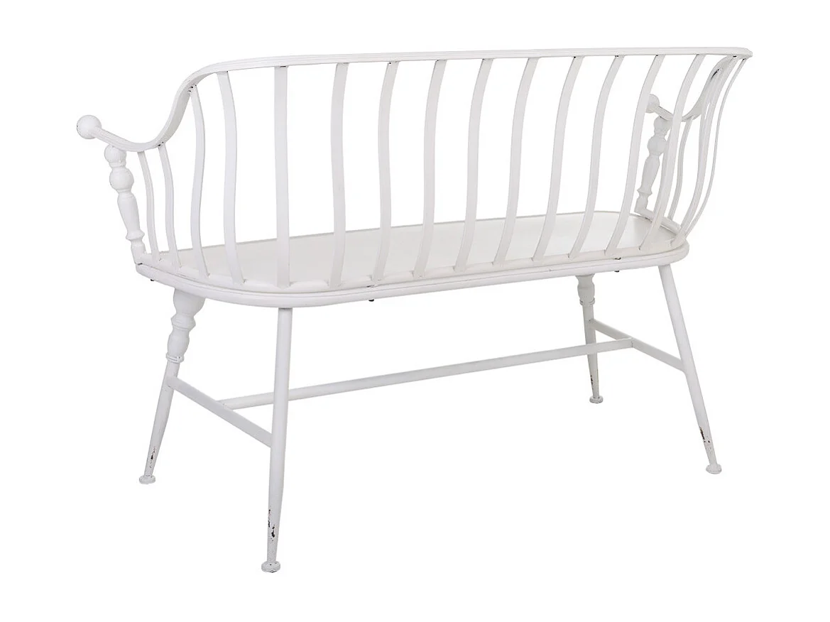 Banc en métal blanc 128x53x86h