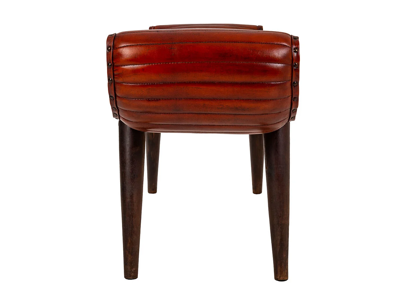 Braune Lederbank 125x51x38h cm