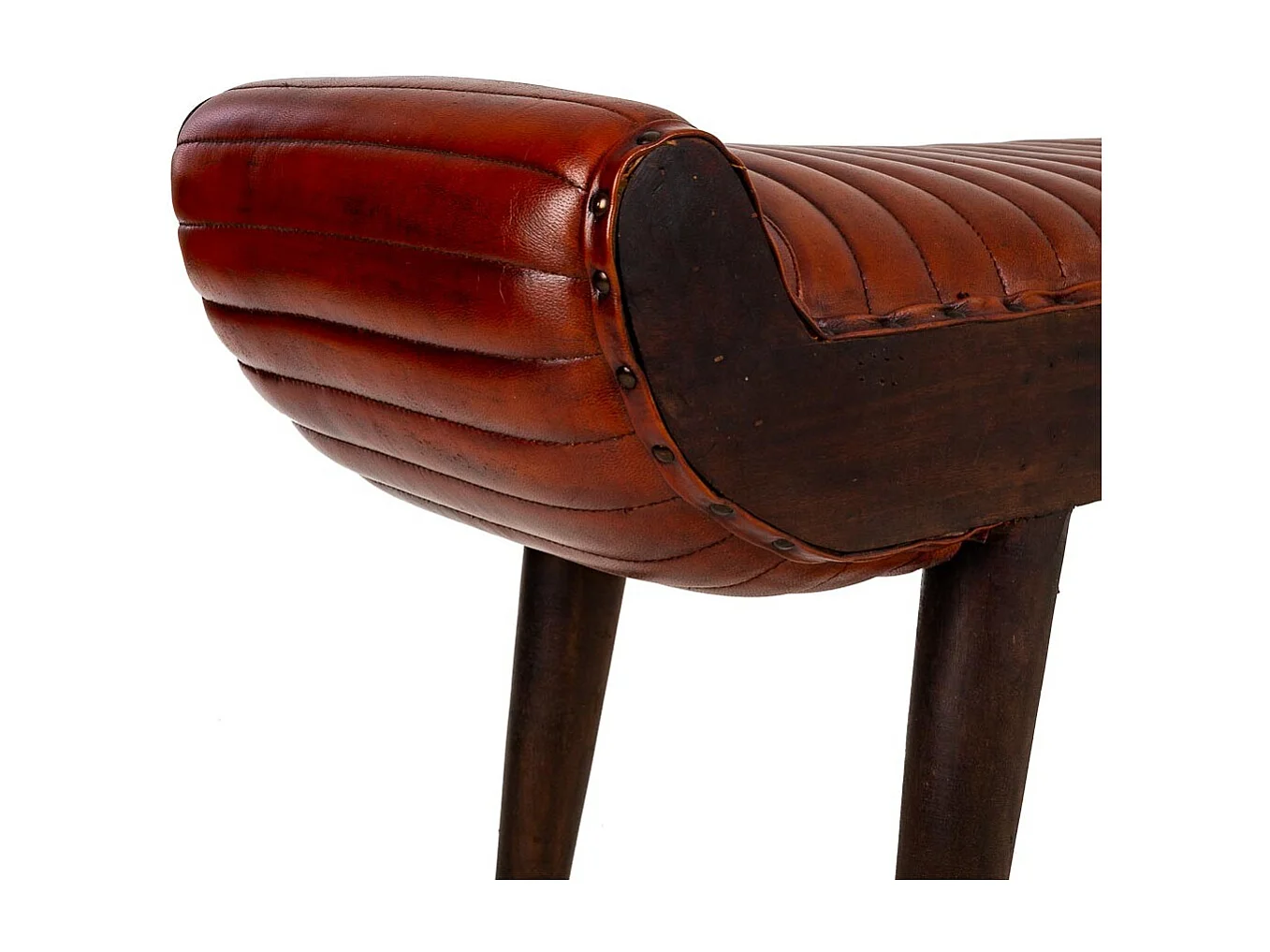 Braune Lederbank 125x51x38h cm