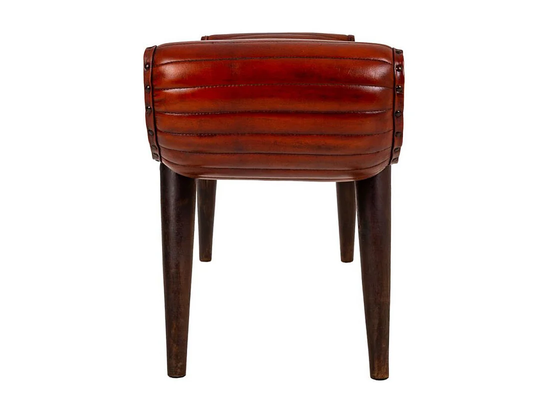 Banc en cuir marron 125x51x38h