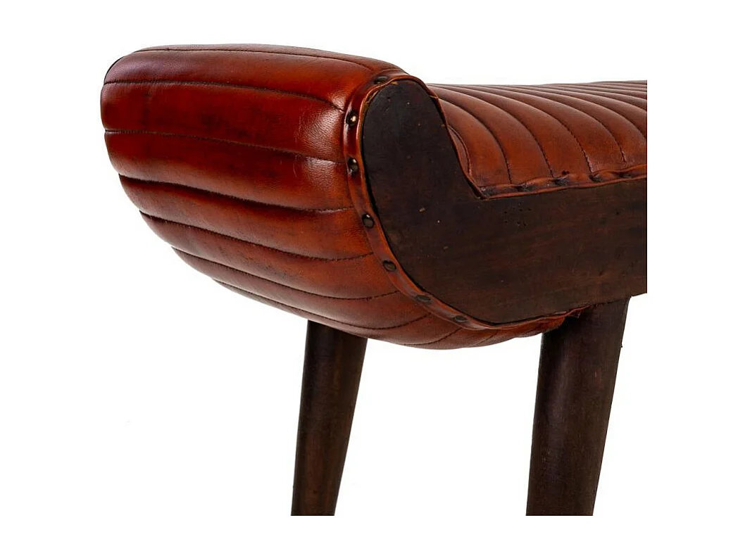 Banc en cuir marron 125x51x38h