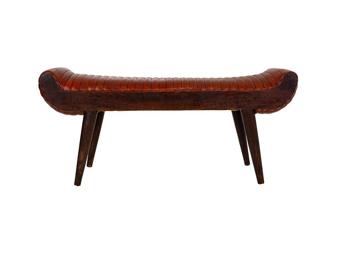 Sgabello in pelle marrone 125x51x38h