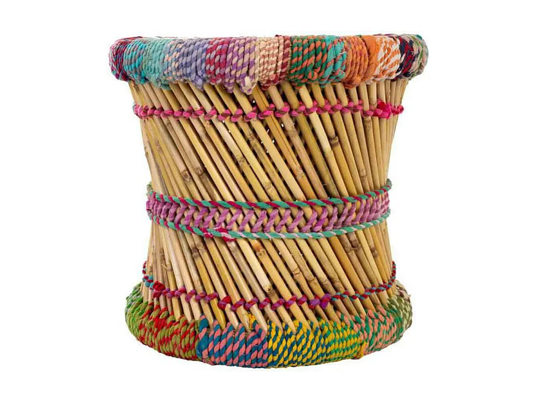 Set van 2 veelkleurige bamboe krukken met een unieke stijl en comfort