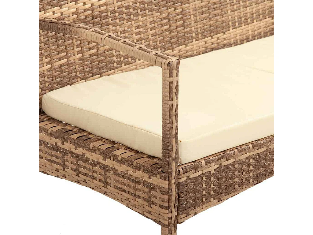 Banco de rotim cor cinzenta 110x55x85