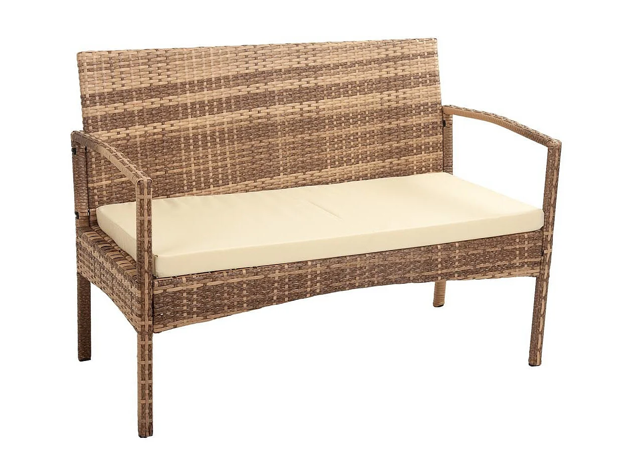 Banc en rotin gris 110x55x85