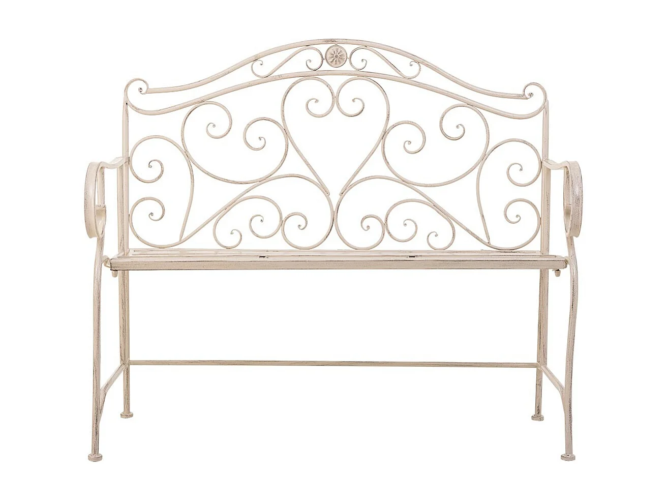 Banco de ferro forjado branco 110x50x88