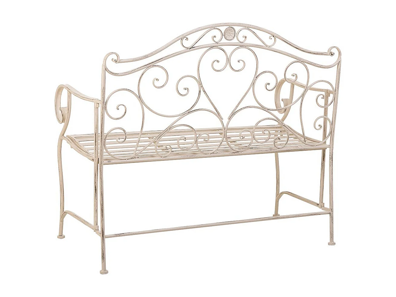 Banco de ferro forjado branco 110x50x88