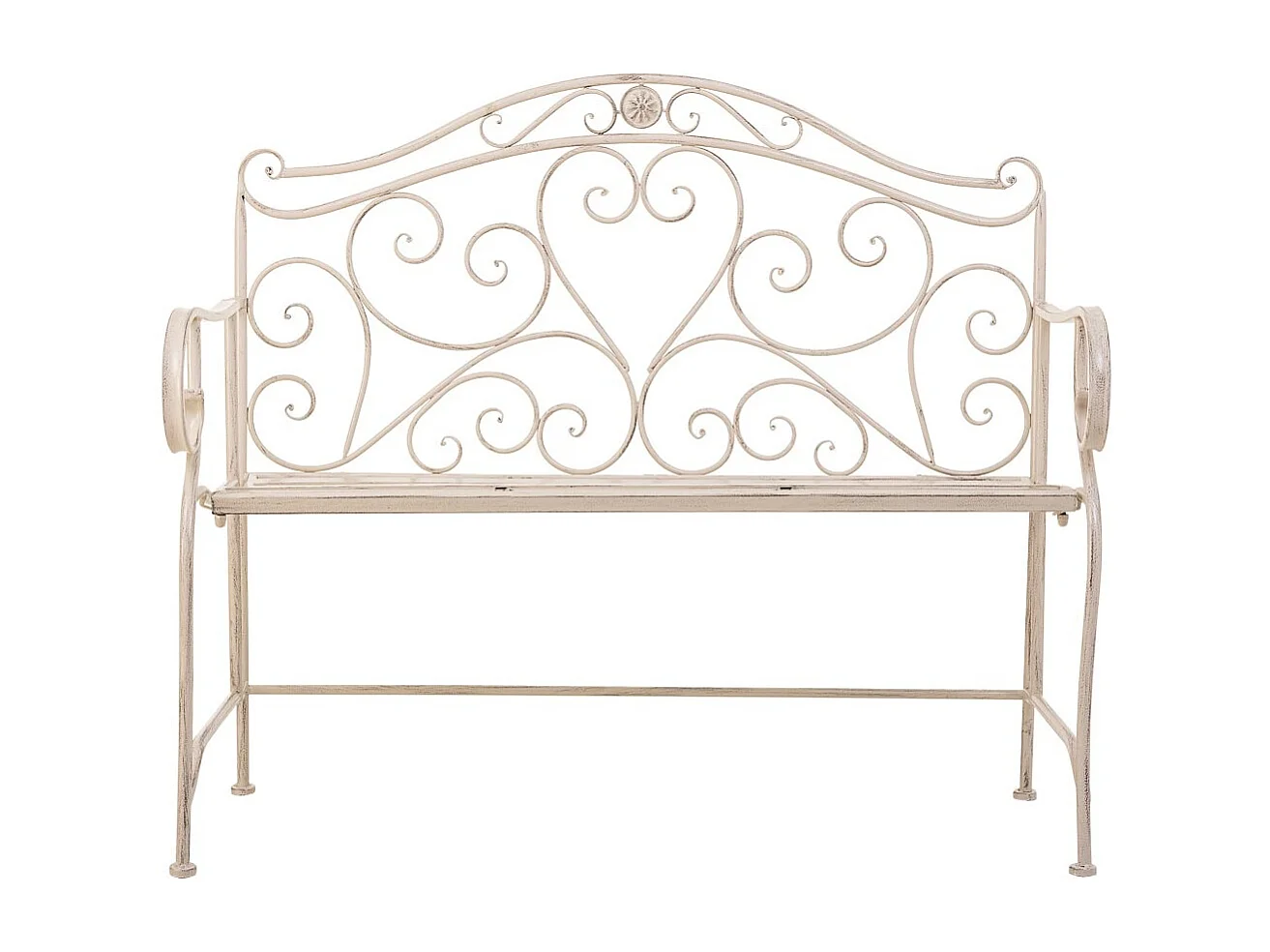 Banco de forja blanco 110x50x88