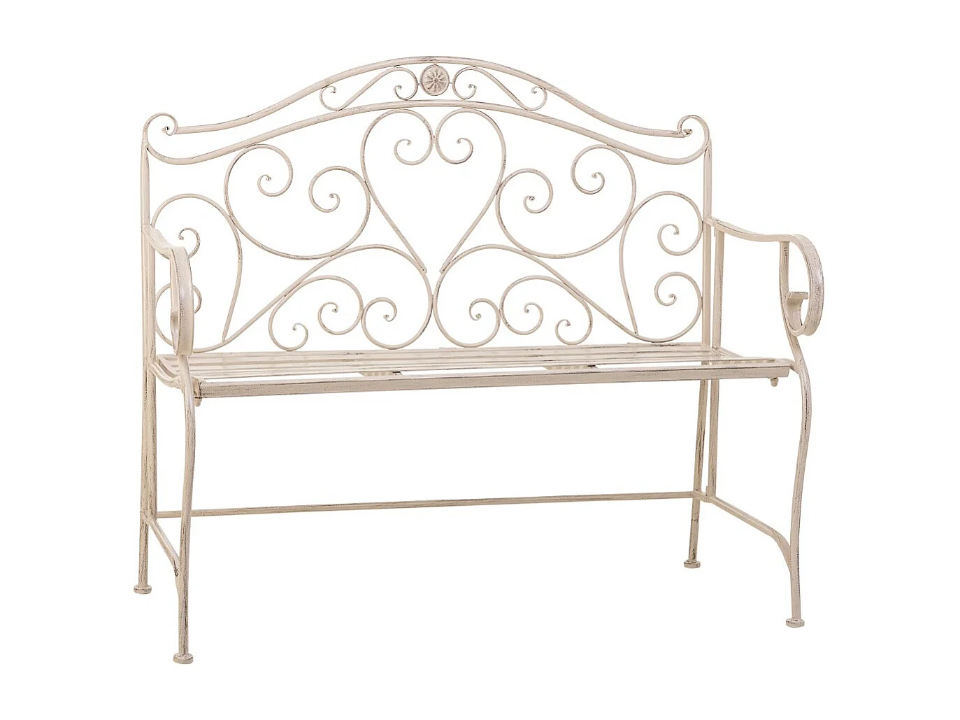 Banco de forja blanco 110x50x88