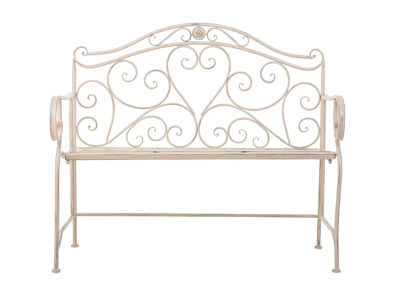 Banco de forja blanco 110x50x88