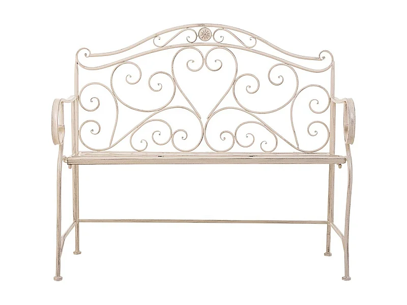 Banco de ferro forjado branco 110x50x88