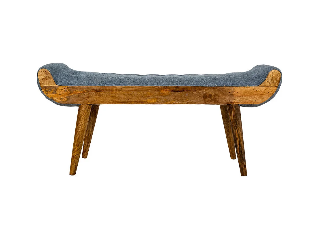 Banc en cuir bleu 125x51x38h