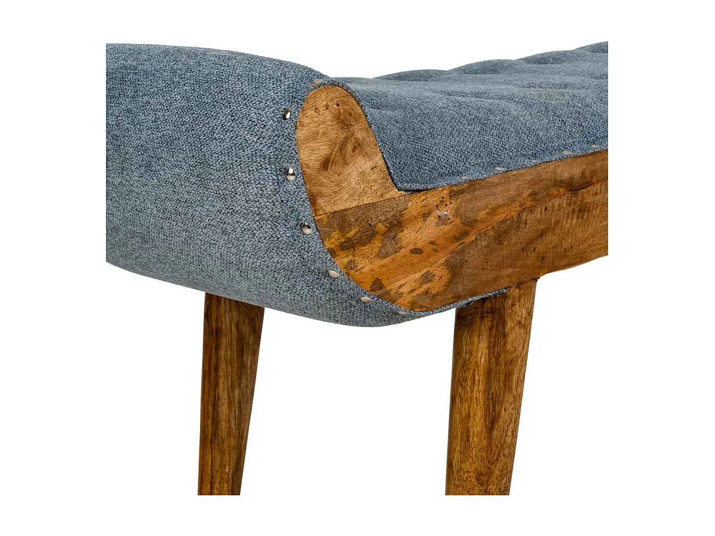 Sgabello in pelle blu 125x51x38h