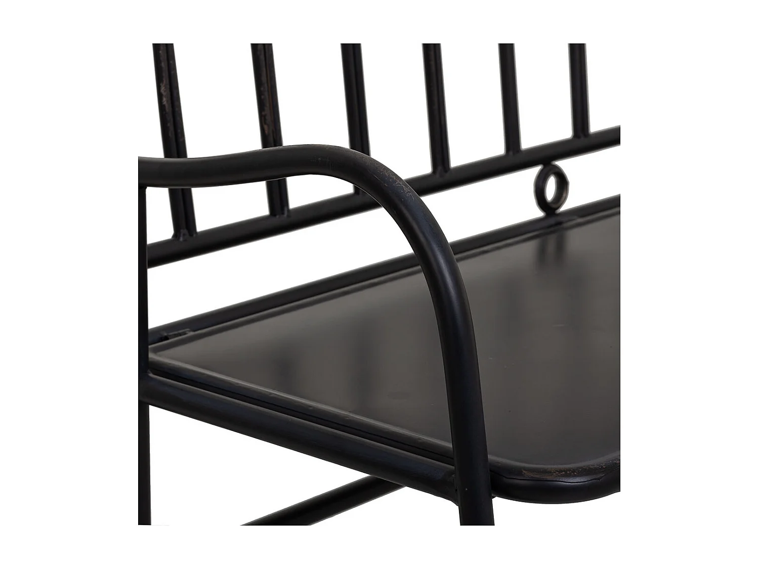 Banc en métal noir 118x56x98h