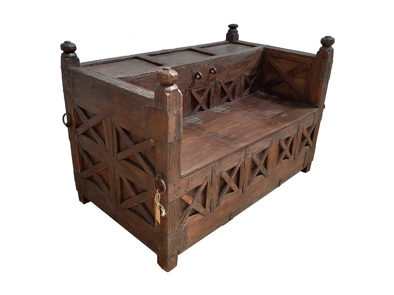 Banco de madeira marrom 144x84x99hcm