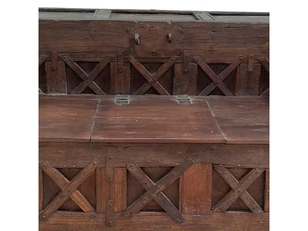 Banco de madeira marrom 144x84x99hcm