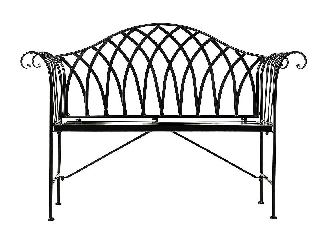 Banc en fer forgé noir 110x50x88h