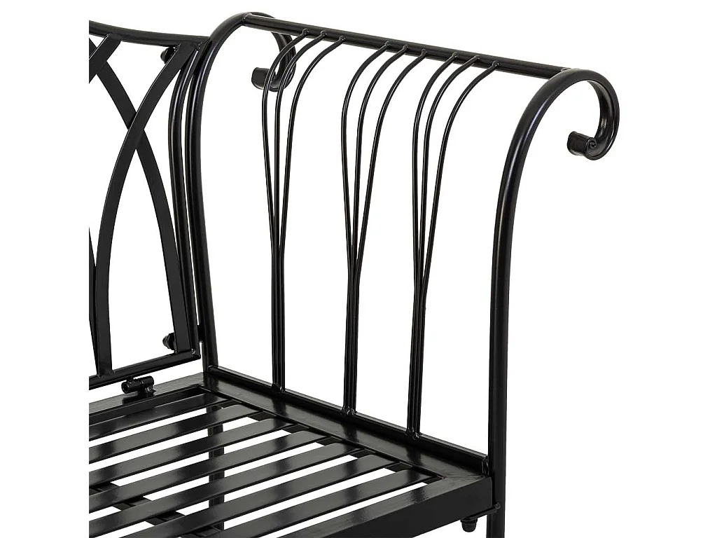 Banc en fer forgé noir 110x50x88h