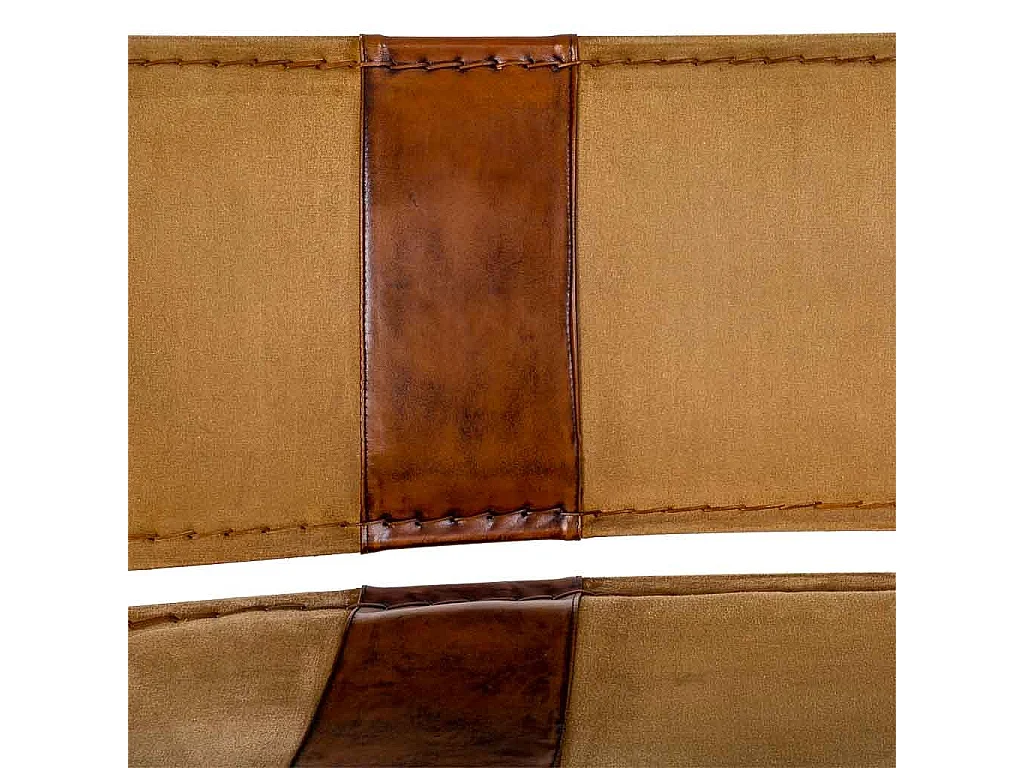 Sgabello in metallo e pelle marrone 127x71x76h