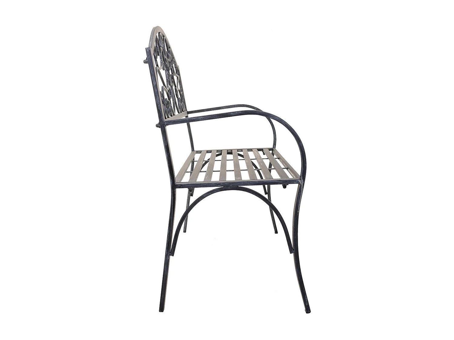 Banc en métal gris 123x53x91h