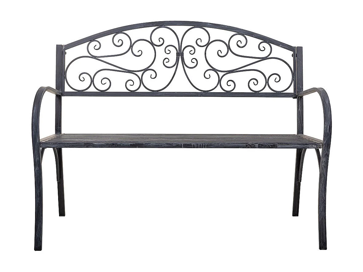 Banc en métal gris 123x53x91h