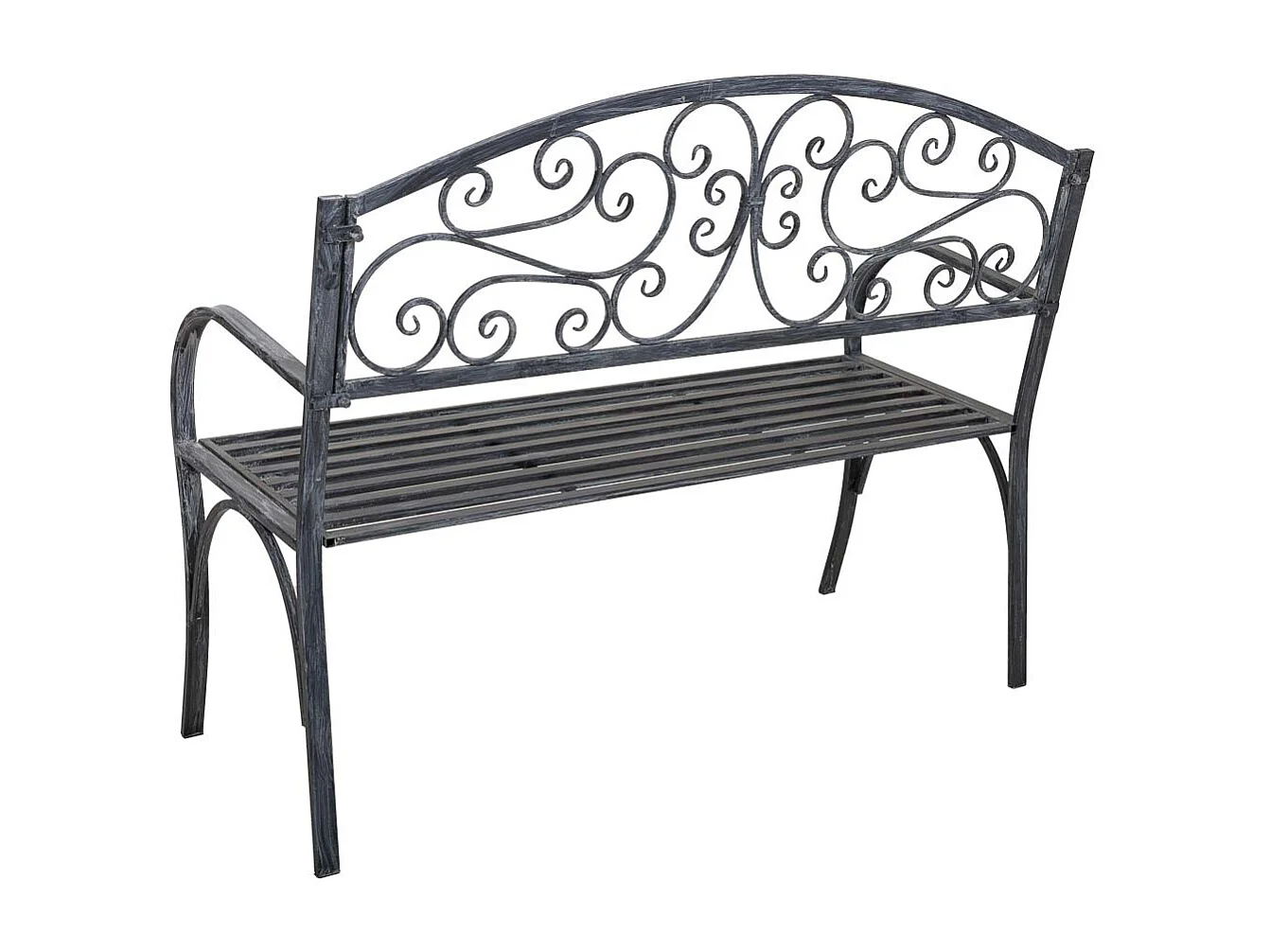 Banc en métal gris 123x53x91h