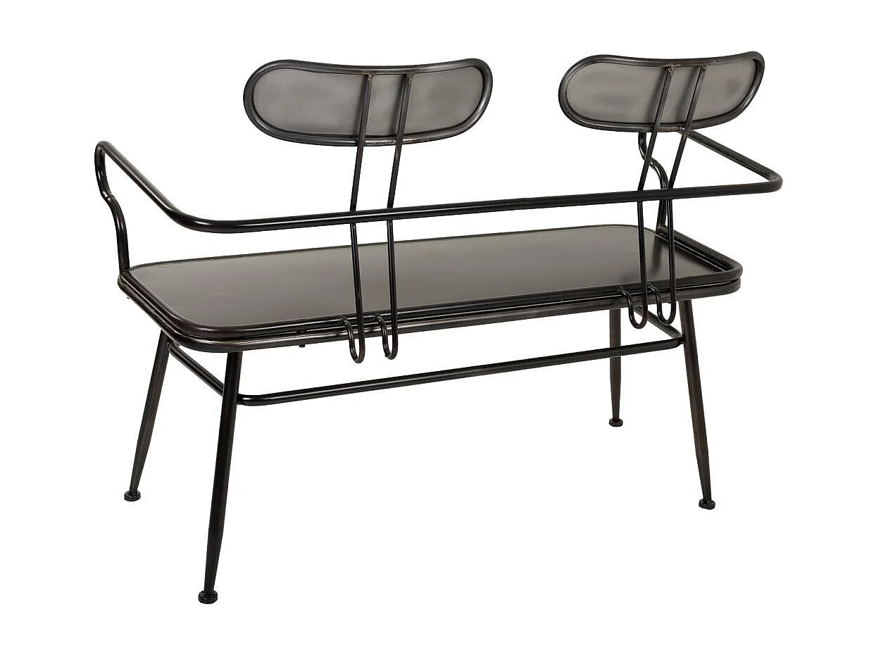 Banc 2 places en métal 122x53,5x88,5h