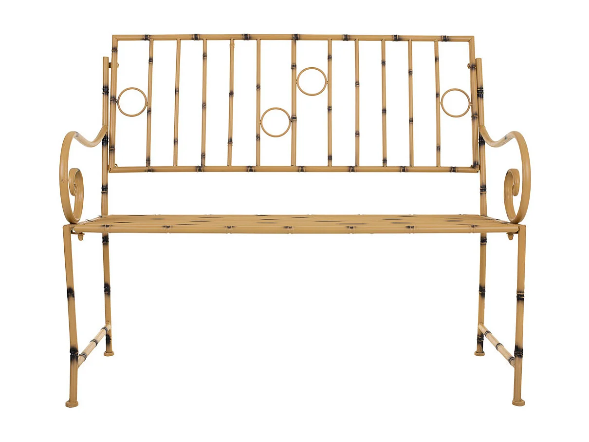 Banc en métal jaune 126x50x92h