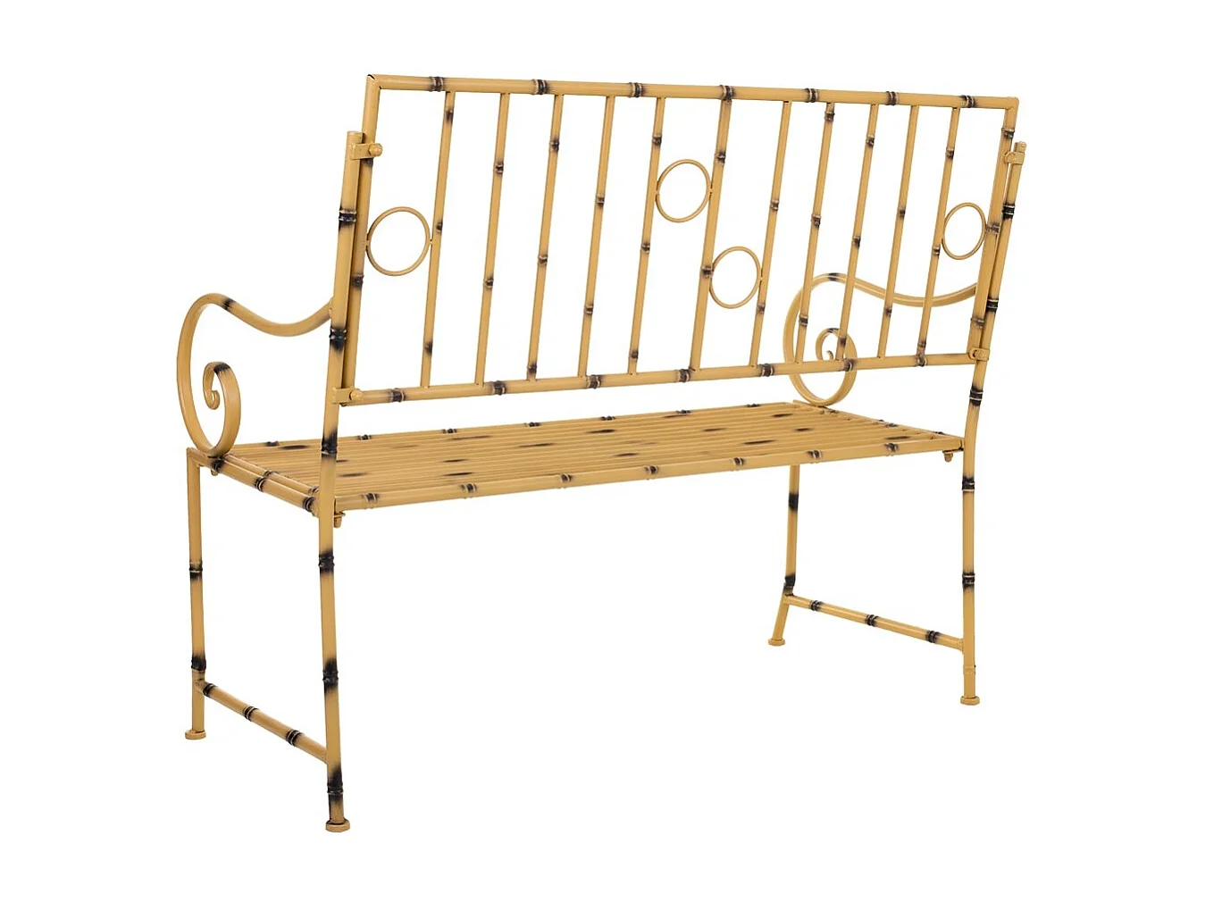 Banc en métal jaune 126x50x92h