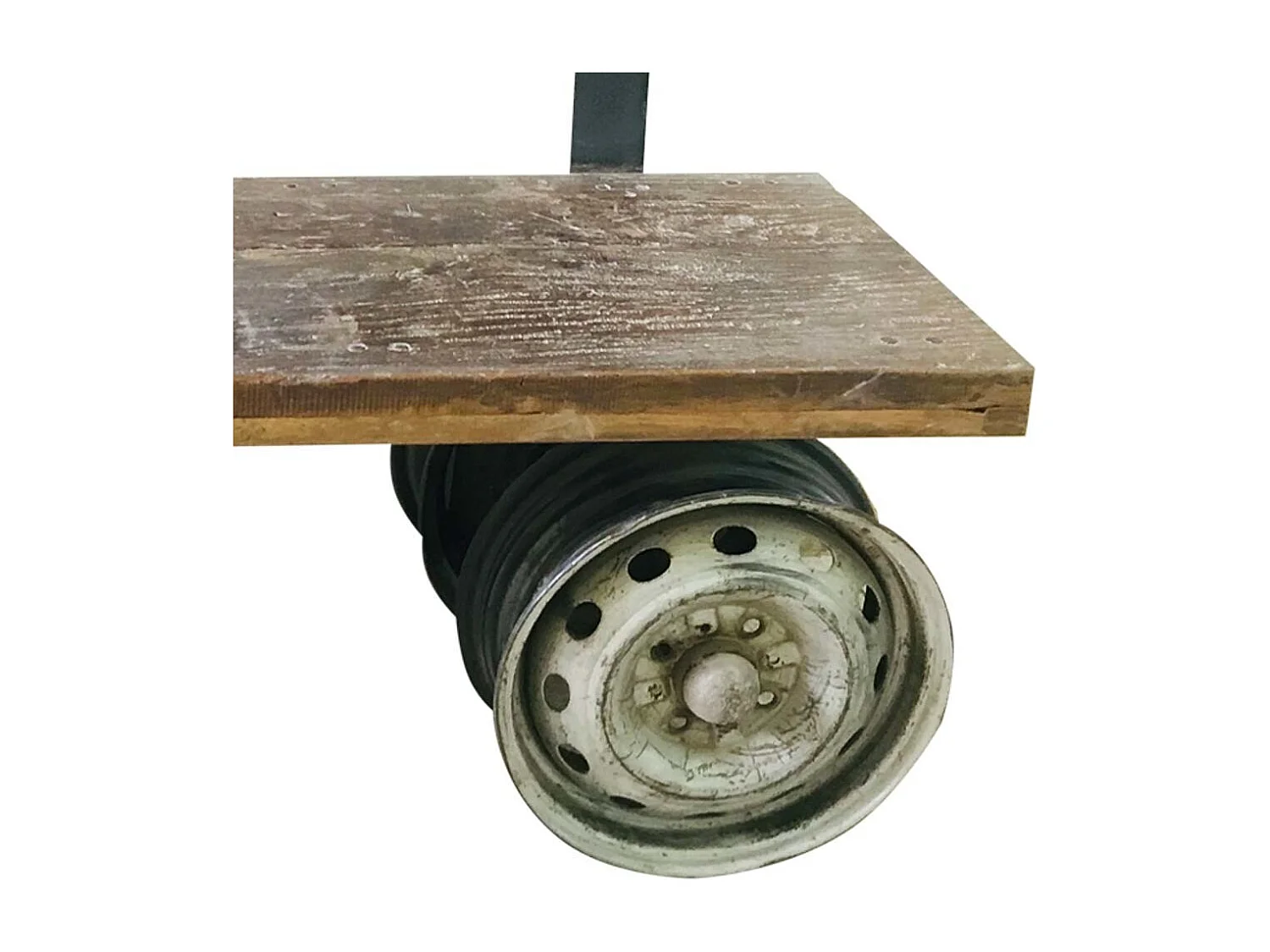 Braune Holz- und Metallbank 142x44x98h cm