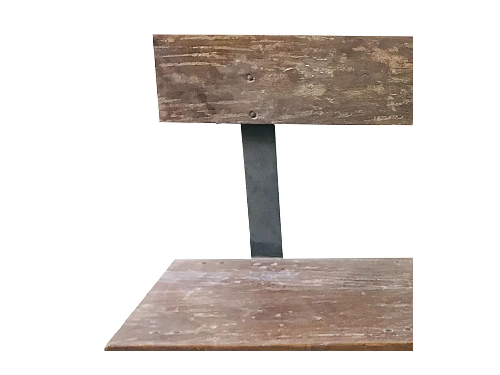 Banc en bois et métal marron 142x44x98h