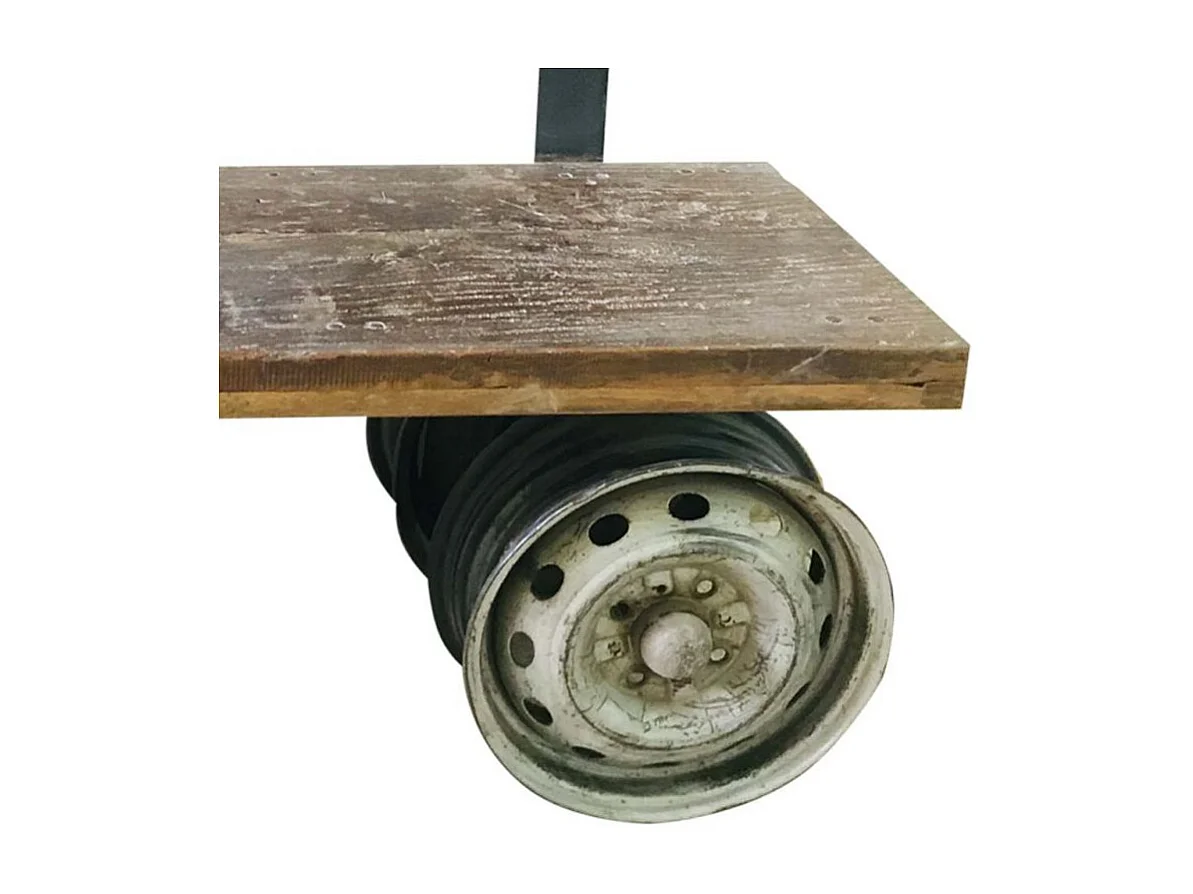 Braune Holz- und Metallbank 142x44x98h cm