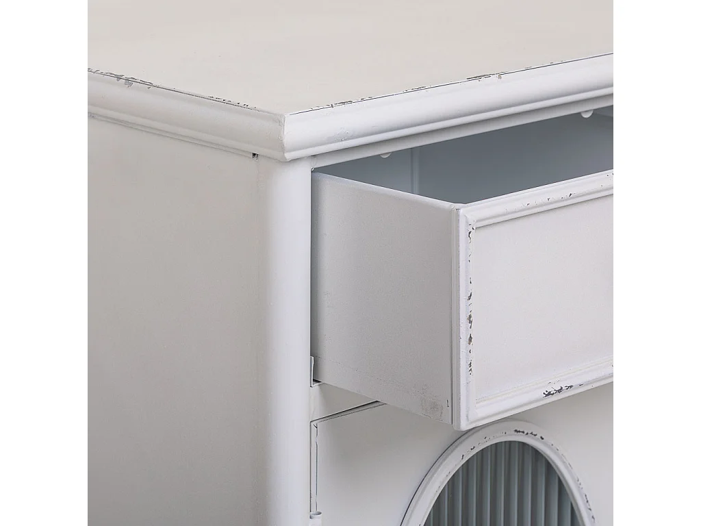 Aparador de metal branco 100x40x80