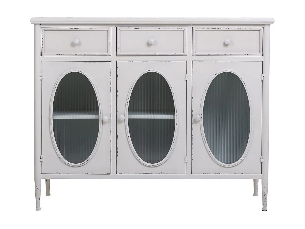 Aparador de metal branco 100x40x80