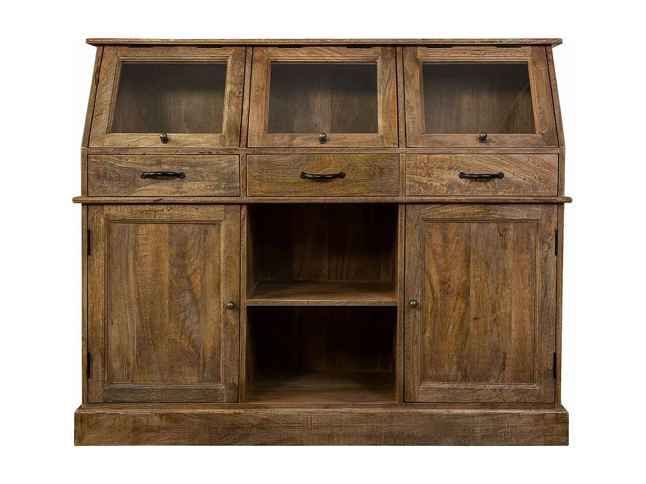 Buffet en bois vieilli marron 129x45x106h