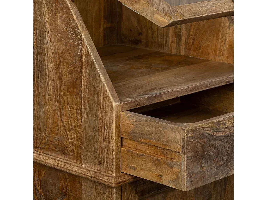 Buffet en bois vieilli marron 129x45x106h