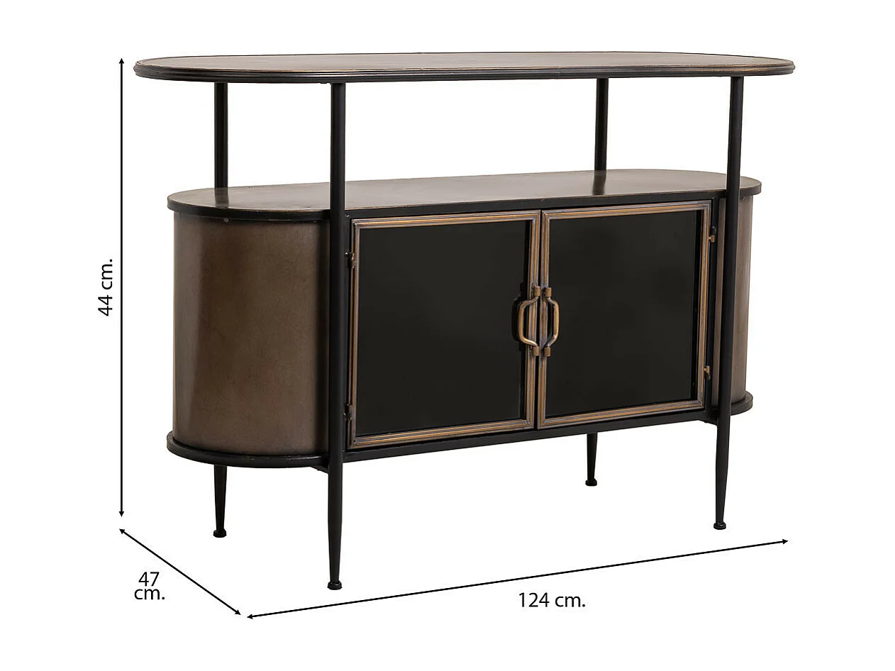 Aparador de metal marrón 121x42x80