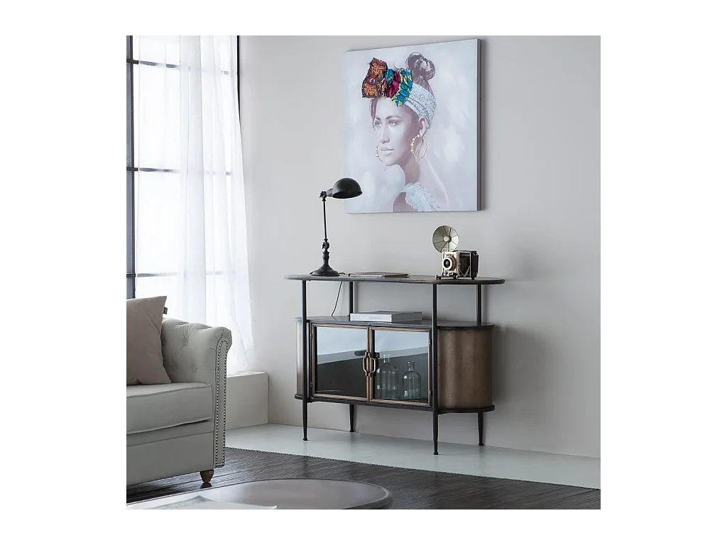 Buffet en métal marron 121x42x80h
