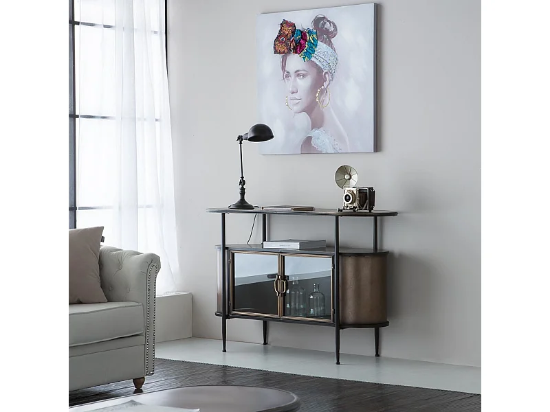 Credenza in metallo marrone 121x42x80h
