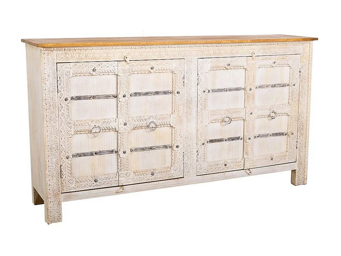 Credenza in legno bianco 190x45x105h