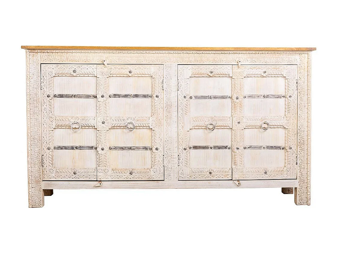Credenza in legno bianco 190x45x105h