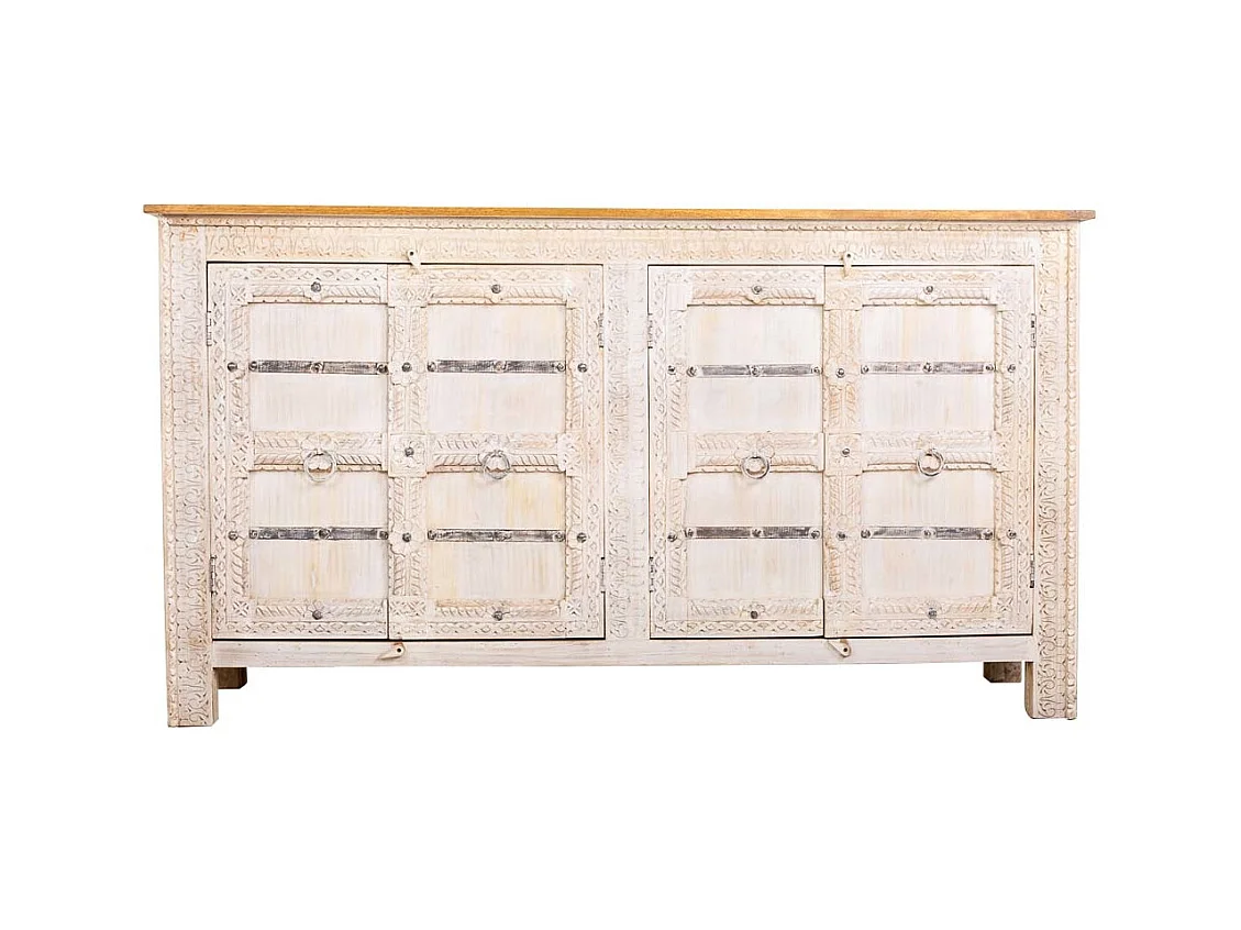Buffet en bois blanc 190x45x105h