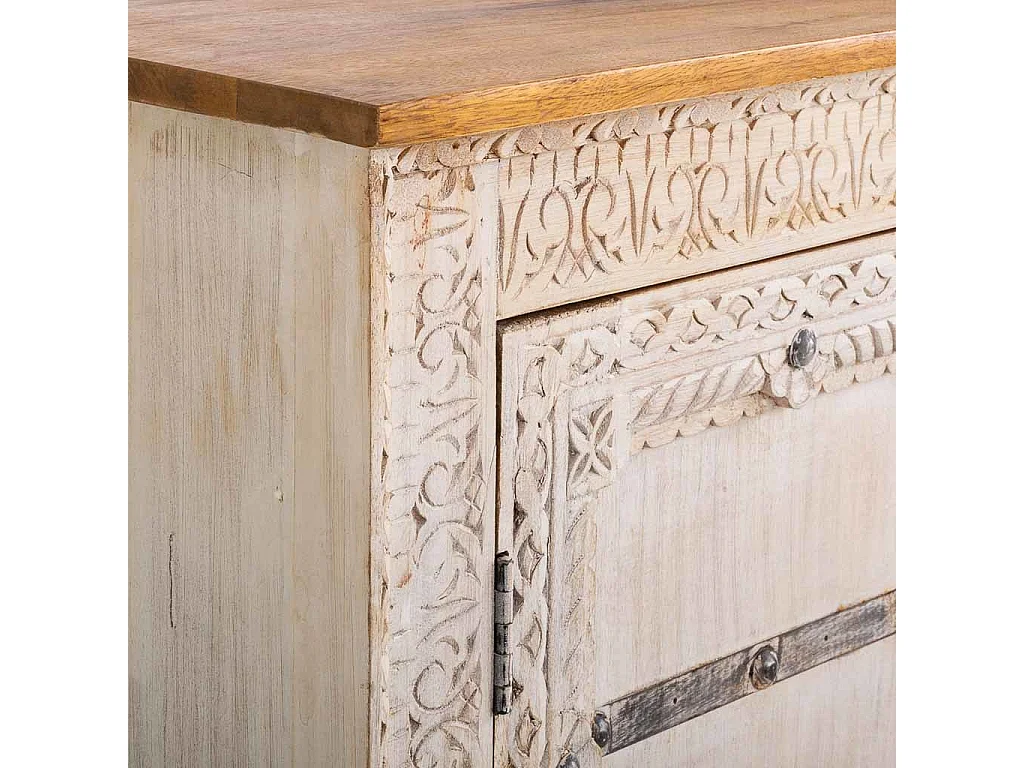 Aparador de madeira branco 190x45x105