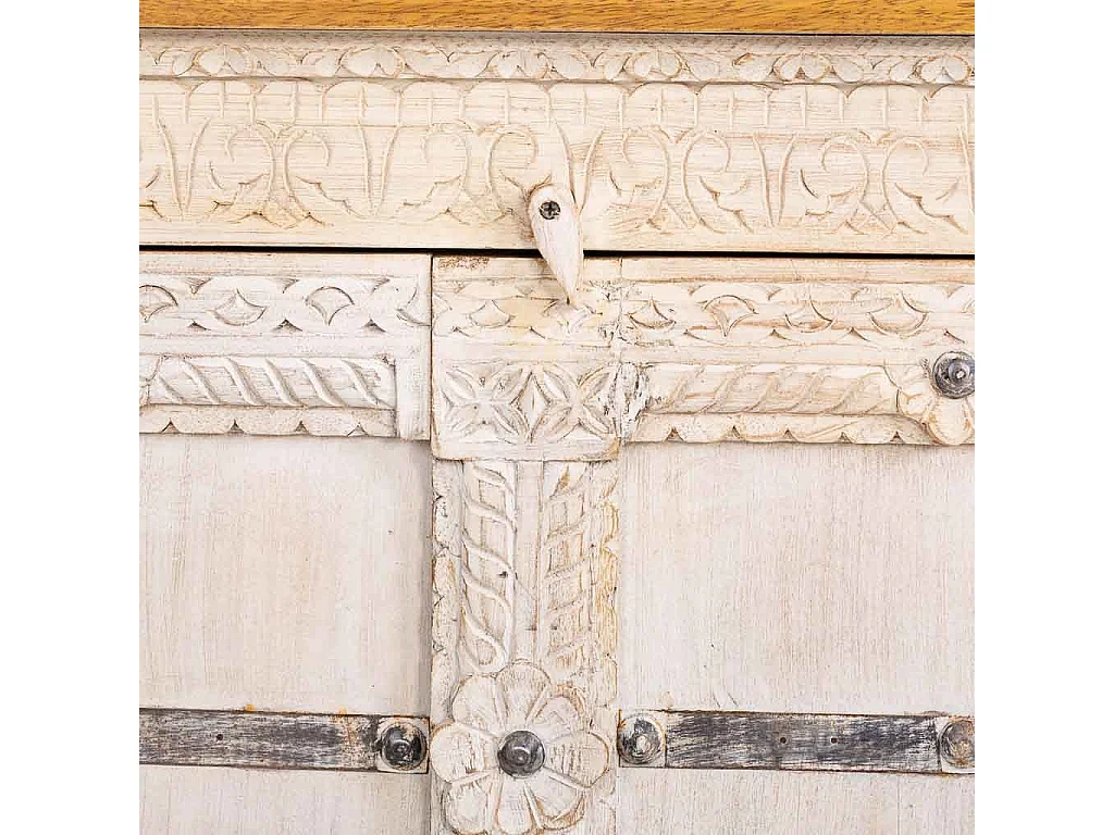 Aparador de madeira branco 190x45x105